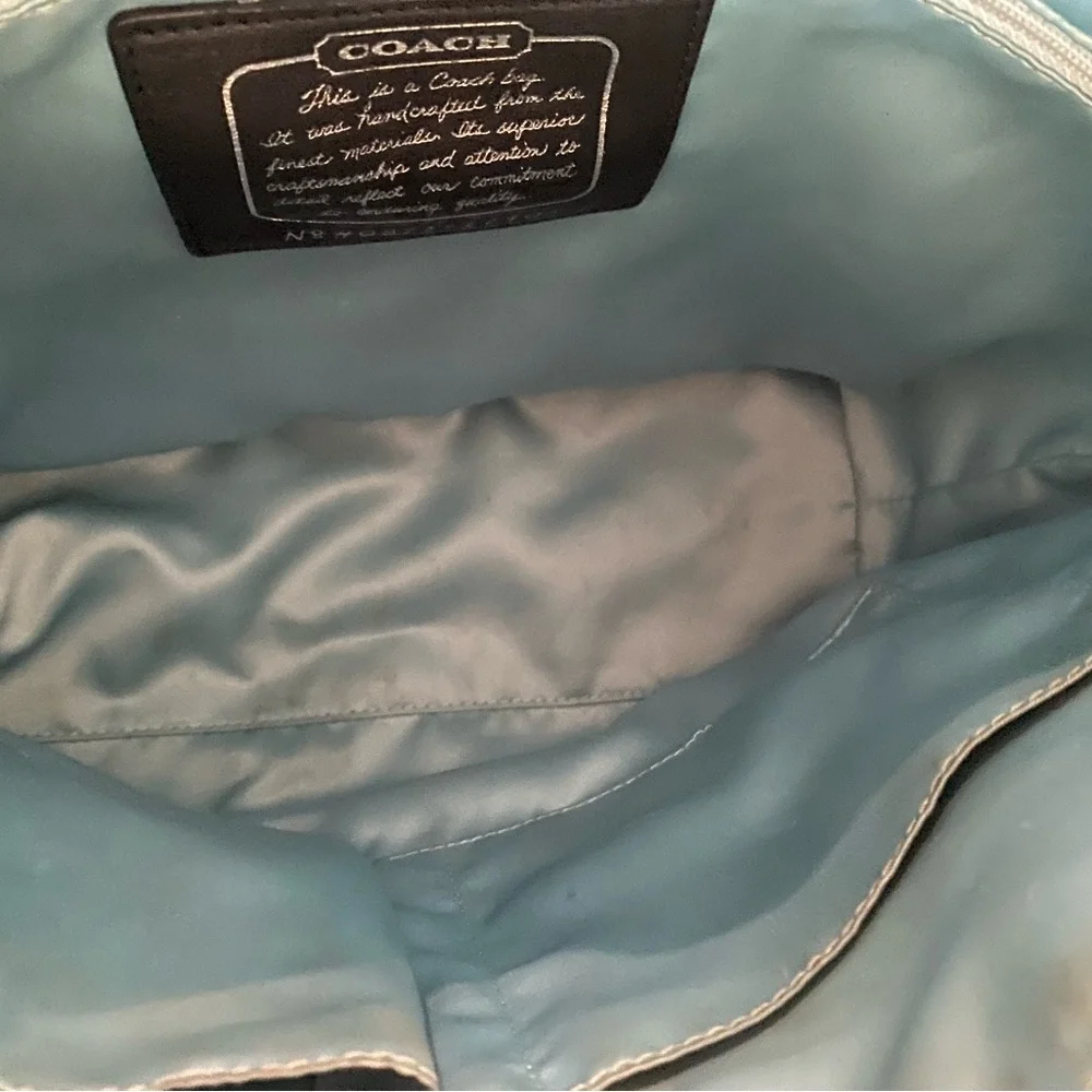 Coach Black Signature Tote with Studded Straps - Picture 5 of 7